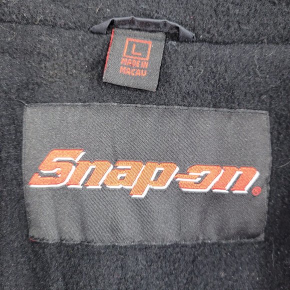 Snap-On Racing Jacket Vintage Windbreaker Black Half Zip Men's size Large - Picture 3 of 3